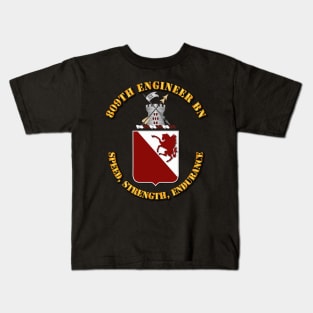 809th Engineer Bn - Coat of Arms w Motto Kids T-Shirt